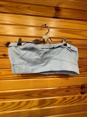 Anthropologie Powder Blue Strapless Smocked Bandeau